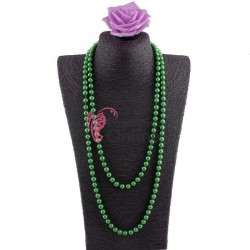 Colier  elegant AS45RR cu perle din sticla Emerald